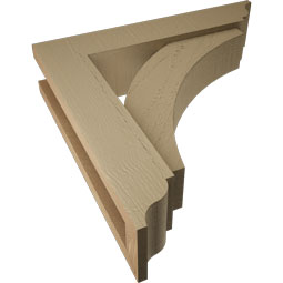 Ekena Millwork - BKTUROTHR00 - Timberthane Rough Cedar Faux Wood Thorton Traditional Bracket w/ Offset Brace