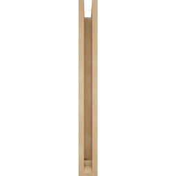 Ekena Millwork - BKTUR0352X20X32THR01RCPR - Timberthane Faux Wood Thorton Style Bracket w/ Offset Brace, Traditional Ends, 3 1/2"W x 20"D x 32"H, Primed Tan