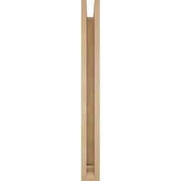 Ekena Millwork - BKTUR0352X22X34THR01RCPR - Timberthane Faux Wood Thorton Style Bracket w/ Offset Brace, Traditional Ends, 3 1/2"W x 22"D x 34"H, Primed Tan