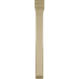 Ekena Millwork - BKTUR0352X24X32THR01RCPR - Timberthane Faux Wood Thorton Style Bracket w/ Offset Brace, Traditional Ends, 3 1/2"W x 24"D x 32"H, Primed Tan
