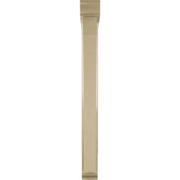 Ekena Millwork - BKTUR0352X28X36THR01RCPR - Timberthane Faux Wood Thorton Style Bracket w/ Offset Brace, Traditional Ends, 3 1/2"W x 28"D x 36"H, Primed Tan