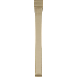 Ekena Millwork - BKTUR0352X30X34THR01RCPR - Timberthane Faux Wood Thorton Style Bracket w/ Offset Brace, Traditional Ends, 3 1/2"W x 30"D x 34"H, Primed Tan