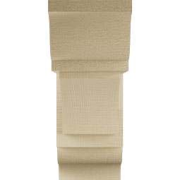 Ekena Millwork - BKTUR0554X14X14THR01RCPR - Timberthane Faux Wood Thorton Style Bracket w/ Offset Brace, Traditional Ends, 5 1/2"W x 14"D x 14"H, Primed Tan