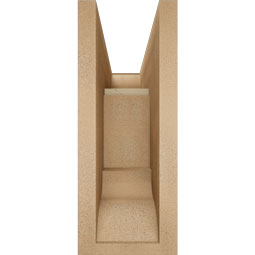 Ekena Millwork - BKTUR0554X14X14THR01RCPR - Timberthane Faux Wood Thorton Style Bracket w/ Offset Brace, Traditional Ends, 5 1/2"W x 14"D x 14"H, Primed Tan