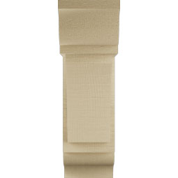 Ekena Millwork - BKTUR0554X14X18THR01RCPR - Timberthane Faux Wood Thorton Style Bracket w/ Offset Brace, Traditional Ends, 5 1/2"W x 14"D x 18"H, Primed Tan