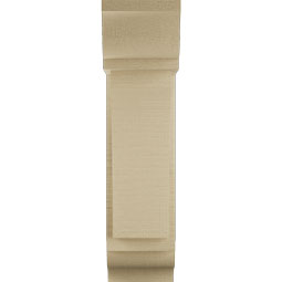 Ekena Millwork - BKTUR0554X14X22THR01RCPR - Timberthane Faux Wood Thorton Style Bracket w/ Offset Brace, Traditional Ends, 5 1/2"W x 14"D x 22"H, Primed Tan