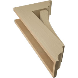 Ekena Millwork - BKTUR0554X14X26THR01RCPR - Timberthane Faux Wood Thorton Style Bracket w/ Offset Brace, Traditional Ends, 5 1/2"W x 14"D x 26"H, Primed Tan