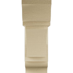 Ekena Millwork - BKTUR0554X16X16THR01RCPR - Timberthane Faux Wood Thorton Style Bracket w/ Offset Brace, Traditional Ends, 5 1/2"W x 16"D x 16"H, Primed Tan