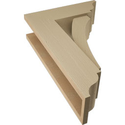 Ekena Millwork - BKTUR0554X16X24THR01RCPR - Timberthane Faux Wood Thorton Style Bracket w/ Offset Brace, Traditional Ends, 5 1/2"W x 16"D x 24"H, Primed Tan