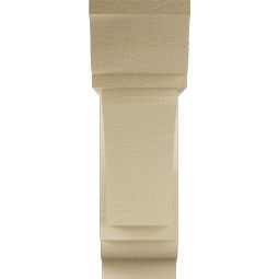 Ekena Millwork - BKTUR0554X18X18THR01RCPR - Timberthane Faux Wood Thorton Style Bracket w/ Offset Brace, Traditional Ends, 5 1/2"W x 18"D x 18"H, Primed Tan