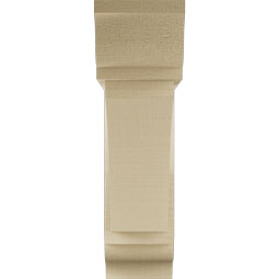 Ekena Millwork - BKTUR0554X20X20THR01RCPR - Timberthane Faux Wood Thorton Style Bracket w/ Offset Brace, Traditional Ends, 5 1/2"W x 20"D x 20"H, Primed Tan