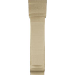 Ekena Millwork - BKTUR0554X22X26THR01RCPR - Timberthane Faux Wood Thorton Style Bracket w/ Offset Brace, Traditional Ends, 5 1/2"W x 22"D x 26"H, Primed Tan