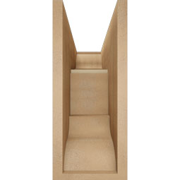 Ekena Millwork - BKTUR0756X18X18THR01RCPR - Timberthane Faux Wood Thorton Style Bracket w/ Offset Brace, Traditional Ends, 7 1/2"W x 18"D x 18"H, Primed Tan