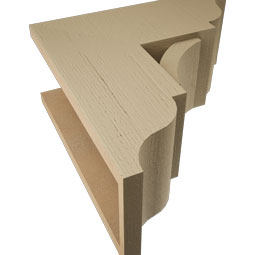 Ekena Millwork - BKTUR0756X18X18THR01RCPR - Timberthane Faux Wood Thorton Style Bracket w/ Offset Brace, Traditional Ends, 7 1/2"W x 18"D x 18"H, Primed Tan