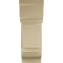 Ekena Millwork - BKTUR0756X18X22THR01RCPR - Timberthane Faux Wood Thorton Style Bracket w/ Offset Brace, Traditional Ends, 7 1/2"W x 18"D x 22"H, Primed Tan