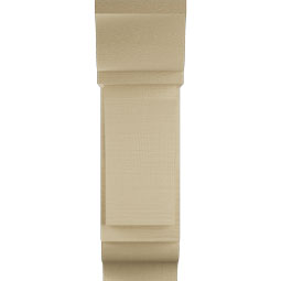Ekena Millwork - BKTUR0756X18X26THR01RCPR - Timberthane Faux Wood Thorton Style Bracket w/ Offset Brace, Traditional Ends, 7 1/2"W x 18"D x 26"H, Primed Tan