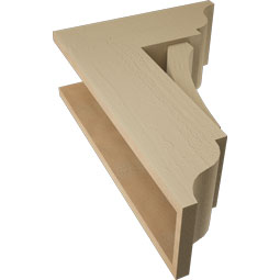 Ekena Millwork - BKTUR0756X18X26THR01RCPR - Timberthane Faux Wood Thorton Style Bracket w/ Offset Brace, Traditional Ends, 7 1/2"W x 18"D x 26"H, Primed Tan