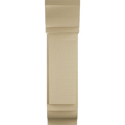 Ekena Millwork - BKTUR0756X18X30THR01RCPR - Timberthane Faux Wood Thorton Style Bracket w/ Offset Brace, Traditional Ends, 7 1/2"W x 18"D x 30"H, Primed Tan