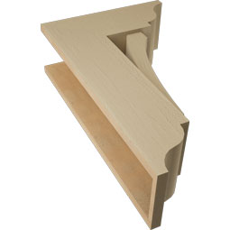 Ekena Millwork - BKTUR0756X18X30THR01RCPR - Timberthane Faux Wood Thorton Style Bracket w/ Offset Brace, Traditional Ends, 7 1/2"W x 18"D x 30"H, Primed Tan