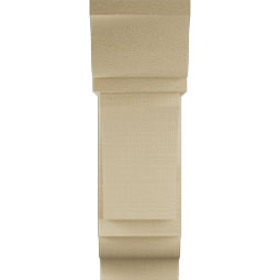 Ekena Millwork - BKTUR0756X20X24THR01RCPR - Timberthane Faux Wood Thorton Style Bracket w/ Offset Brace, Traditional Ends, 7 1/2"W x 20"D x 24"H, Primed Tan