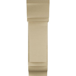 Ekena Millwork - BKTUR0756X20X28THR01RCPR - Timberthane Faux Wood Thorton Style Bracket w/ Offset Brace, Traditional Ends, 7 1/2"W x 20"D x 28"H, Primed Tan