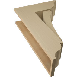 Ekena Millwork - BKTUR0756X20X32THR01RCPR - Timberthane Faux Wood Thorton Style Bracket w/ Offset Brace, Traditional Ends, 7 1/2"W x 20"D x 32"H, Primed Tan