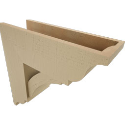 Ekena Millwork - BKTUR0756X22X22THR01RCPR - Timberthane Faux Wood Thorton Style Bracket w/ Offset Brace, Traditional Ends, 7 1/2"W x 22"D x 22"H, Primed Tan