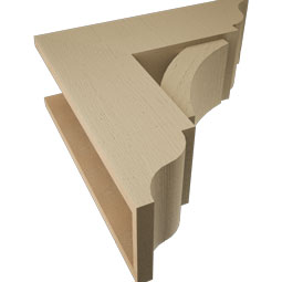 Ekena Millwork - BKTUR0756X22X22THR01RCPR - Timberthane Faux Wood Thorton Style Bracket w/ Offset Brace, Traditional Ends, 7 1/2"W x 22"D x 22"H, Primed Tan