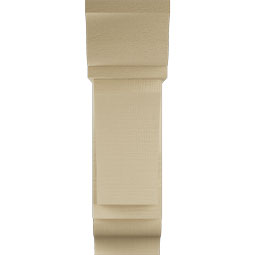 Ekena Millwork - BKTUR0756X22X26THR01RCPR - Timberthane Faux Wood Thorton Style Bracket w/ Offset Brace, Traditional Ends, 7 1/2"W x 22"D x 26"H, Primed Tan