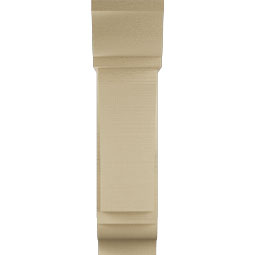 Ekena Millwork - BKTUR0756X22X30THR01RCPR - Timberthane Faux Wood Thorton Style Bracket w/ Offset Brace, Traditional Ends, 7 1/2"W x 22"D x 30"H, Primed Tan
