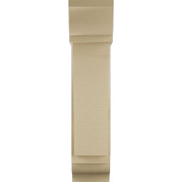 Ekena Millwork - BKTUR0756X22X34THR01RCPR - Timberthane Faux Wood Thorton Style Bracket w/ Offset Brace, Traditional Ends, 7 1/2"W x 22"D x 34"H, Primed Tan