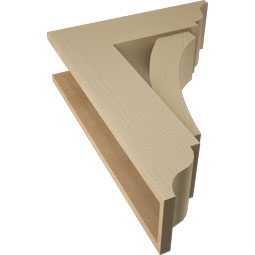Ekena Millwork - BKTUR0756X24X32THR01RCPR - Timberthane Faux Wood Thorton Style Bracket w/ Offset Brace, Traditional Ends, 7 1/2"W x 24"D x 32"H, Primed Tan