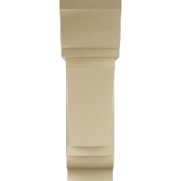 Ekena Millwork - BKTUR0756X26X26THR01RCPR - Timberthane Faux Wood Thorton Style Bracket w/ Offset Brace, Traditional Ends, 7 1/2"W x 26"D x 26"H, Primed Tan