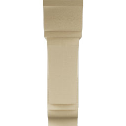 Ekena Millwork - BKTUR0756X28X28THR01RCPR - Timberthane Faux Wood Thorton Style Bracket w/ Offset Brace, Traditional Ends, 7 1/2"W x 28"D x 28"H, Primed Tan