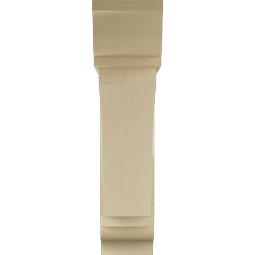 Ekena Millwork - BKTUR0756X32X32THR01RCPR - Timberthane Faux Wood Thorton Style Bracket w/ Offset Brace, Traditional Ends, 7 1/2"W x 32"D x 32"H, Primed Tan