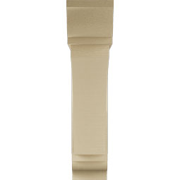 Ekena Millwork - BKTUR0756X34X34THR01RCPR - Timberthane Faux Wood Thorton Style Bracket w/ Offset Brace, Traditional Ends, 7 1/2"W x 34"D x 34"H, Primed Tan