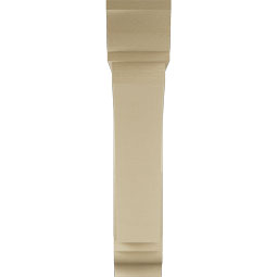 Ekena Millwork - BKTUR0756X38X38THR01RCPR - Timberthane Faux Wood Thorton Style Bracket w/ Offset Brace, Traditional Ends, 7 1/2"W x 38"D x 38"H, Primed Tan