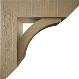Ekena Millwork - BKTUROTHR22 - Timberthane Rough Cedar Faux Wood Thorton Slat Bracket w/ Offset Brace