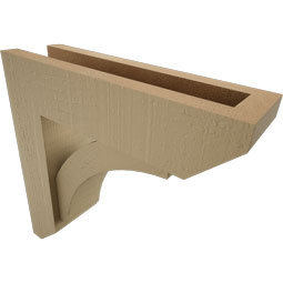 Ekena Millwork - BKTUROTHR22 - Timberthane Rough Cedar Faux Wood Thorton Slat Bracket w/ Offset Brace
