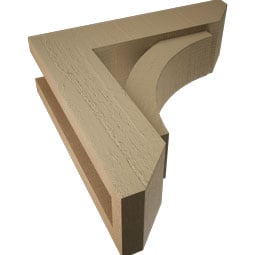 Ekena Millwork - BKTUROTHR22 - Timberthane Rough Cedar Faux Wood Thorton Slat Bracket w/ Offset Brace