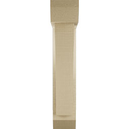Ekena Millwork - BKTUR0352X14X18THR06RCPR - Timberthane Faux Wood Thorton Style Bracket w/ Offset Brace, Slat Ends, 3 1/2"W x 14"D x 18"H, Primed Tan