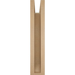 Ekena Millwork - BKTUR0352X14X18THR06RCPR - Timberthane Faux Wood Thorton Style Bracket w/ Offset Brace, Slat Ends, 3 1/2"W x 14"D x 18"H, Primed Tan