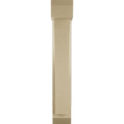 Ekena Millwork - BKTUR0352X14X22THR06RCPR - Timberthane Faux Wood Thorton Style Bracket w/ Offset Brace, Slat Ends, 3 1/2"W x 14"D x 22"H, Primed Tan