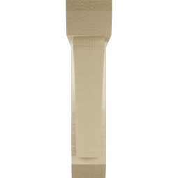 Ekena Millwork - BKTUR0352X16X16THR06RCPR - Timberthane Faux Wood Thorton Style Bracket w/ Offset Brace, Slat Ends, 3 1/2"W x 16"D x 16"H, Primed Tan