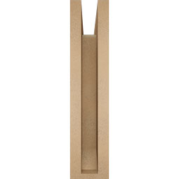 Ekena Millwork - BKTUR0352X16X16THR06RCPR - Timberthane Faux Wood Thorton Style Bracket w/ Offset Brace, Slat Ends, 3 1/2"W x 16"D x 16"H, Primed Tan
