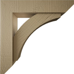 Ekena Millwork - BKTUROTHR22 - Timberthane Rough Cedar Faux Wood Thorton Slat Bracket w/ Offset Brace