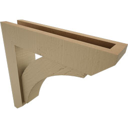 Ekena Millwork - BKTUROTHR22 - Timberthane Rough Cedar Faux Wood Thorton Slat Bracket w/ Offset Brace
