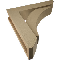 Ekena Millwork - BKTUROTHR22 - Timberthane Rough Cedar Faux Wood Thorton Slat Bracket w/ Offset Brace