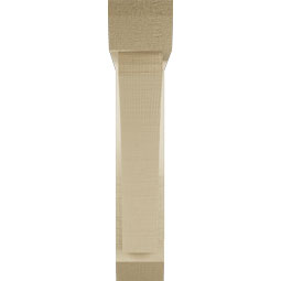 Ekena Millwork - BKTUR0352X18X18THR06RCPR - Timberthane Faux Wood Thorton Style Bracket w/ Offset Brace, Slat Ends, 3 1/2"W x 18"D x 18"H, Primed Tan