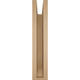 Ekena Millwork - BKTUR0352X18X18THR06RCPR - Timberthane Faux Wood Thorton Style Bracket w/ Offset Brace, Slat Ends, 3 1/2"W x 18"D x 18"H, Primed Tan